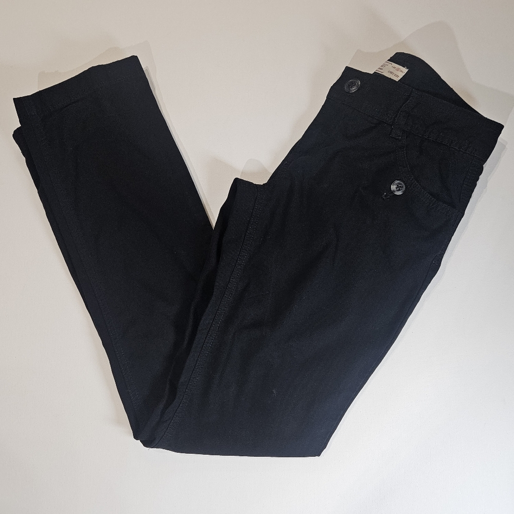 Old Navy Chino Pants Womens Size 4 Regular‎ Black Lowest Rise Straight Leg Y2K
